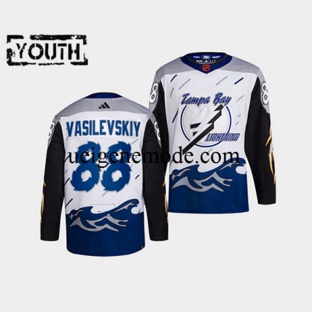 Kinder Tampa Bay Lightning Eishockey Trikot Andrei Vasilevskiy 88 Adidas 2022 Reverse Retro Weiß Authentic